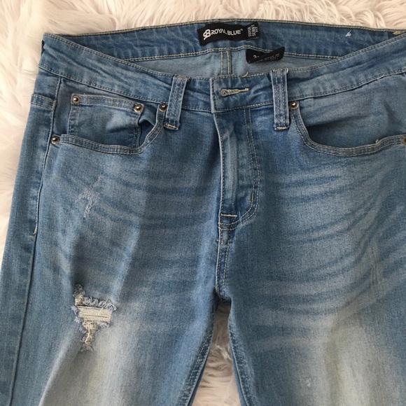 SB Royal Blue Skinny Distressed Jean - Picture 3 of 3